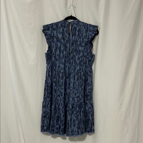 Anthropologie Navy Patterned Mini Dress - Picture 3 of 9